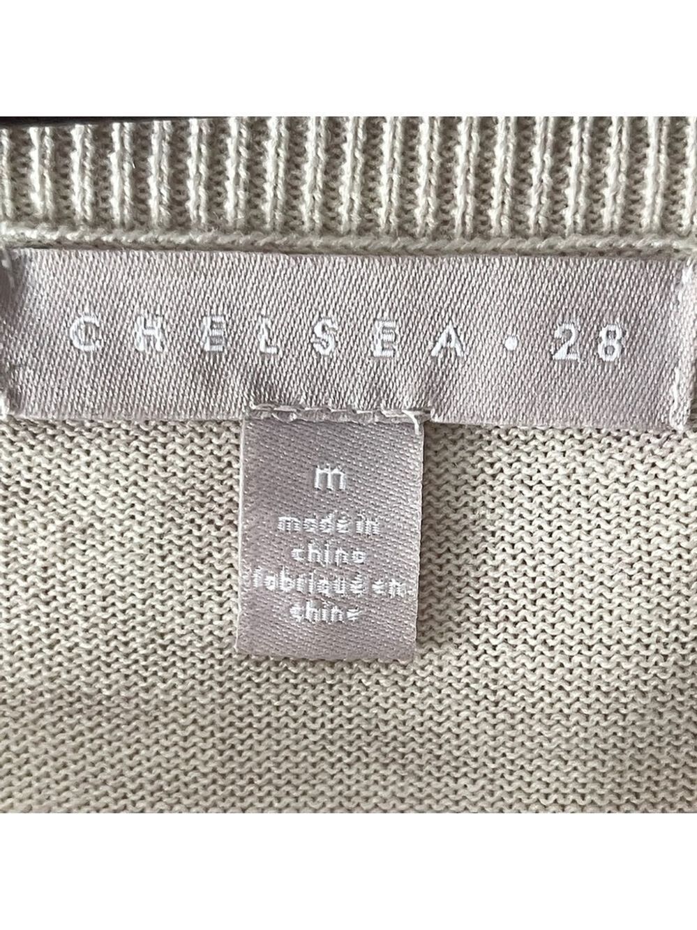 Chelsea28 Cream V-Neck Sweater loose casual office neutral classic lightweight - Picture 8 of 8